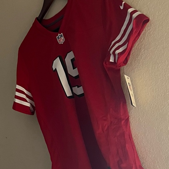 NWT WOMENS DEEBO SAMUEL LARGE SCARLET ALTERNATE GAME JERSEY SHORT SLEEVE - Picture 4 of 11